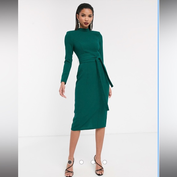 ASOS Dresses & Skirts - ASOS Teal Long Sleeve Midi Dress